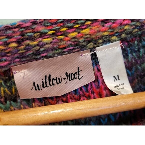 Willow Root Rainbow Puff Sleeve Crop Sweater Sz M - Picture 5 of 6